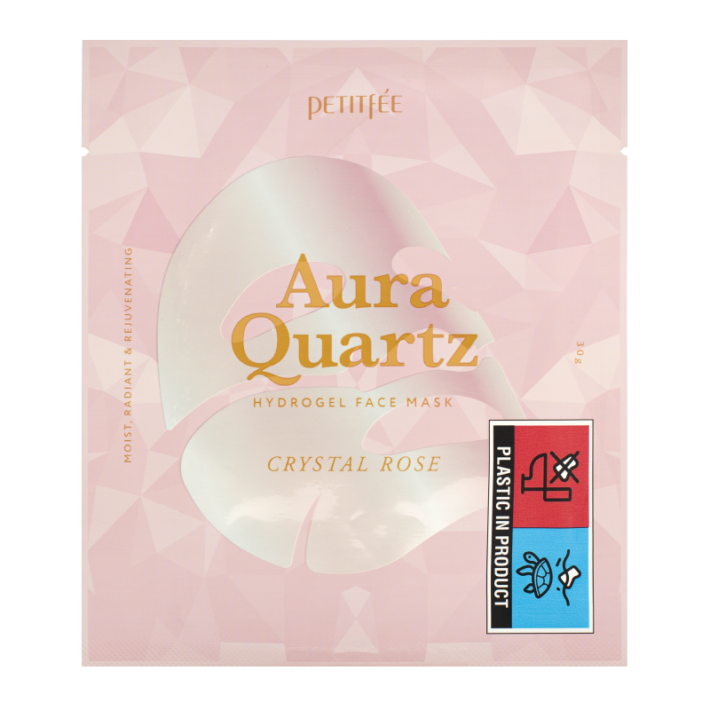 Гидрогелевая маска для лица с жемчужной пудрой PETITFEE Aura Quartz Hydrogel Face Mask [Crystal Rose]